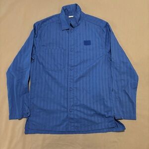 Ikea Employee Shirt Size G Medium Blue Button Up Workwear Utility Casual Hej